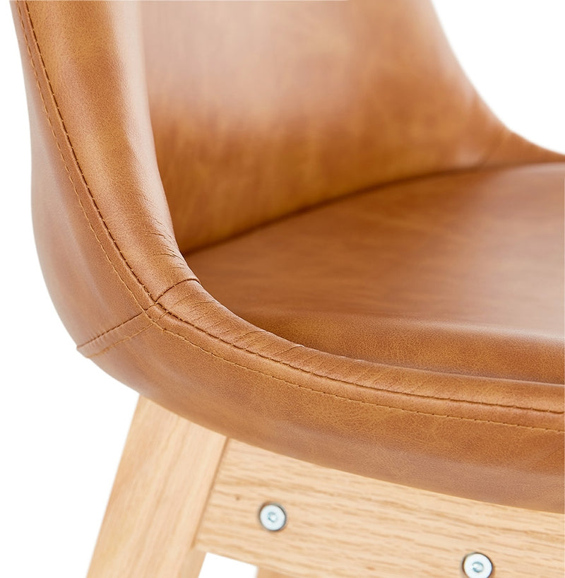 Halfhoge kruk ‘ELENA MINI' bruin van synthetisch materiaal - Majorr