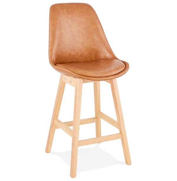 Halfhoge kruk ‘ELENA MINI' bruin van synthetisch materiaal - Majorr
