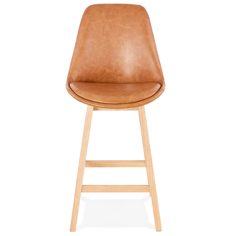 Halfhoge kruk ‘ELENA MINI' bruin van synthetisch materiaal - Majorr