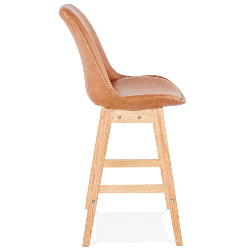 Halfhoge kruk ‘ELENA MINI' bruin van synthetisch materiaal - Majorr
