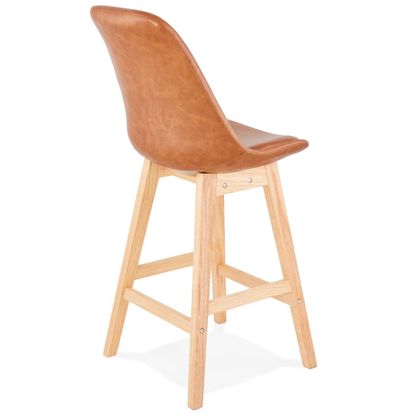 Halfhoge kruk ‘ELENA MINI' bruin van synthetisch materiaal - Majorr