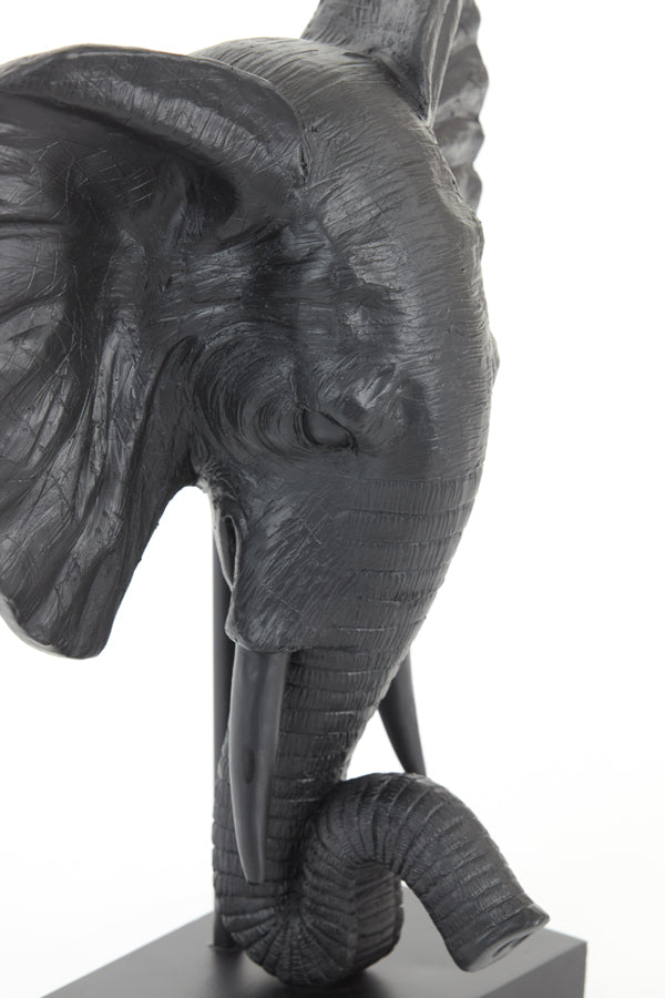 Ornament Elephant - Zwart - 38.5x19.5x49cm