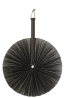 Fan Wall Decoration Round Bamboo Black - Majorr