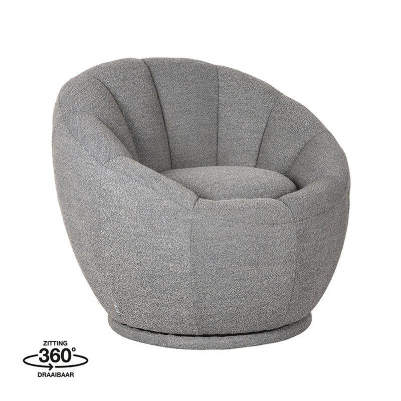 LABEL51 Fauteuil Crown - Grijs - Boucle - Majorr