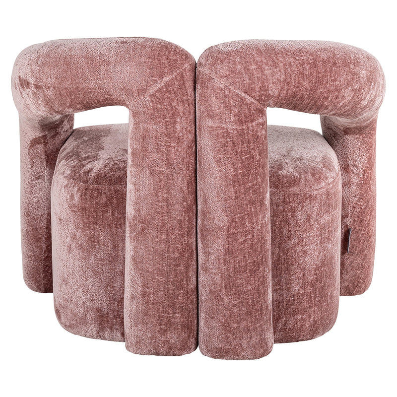 Fauteuil Dana rose chenille (Bergen 705 rose chenille) - Majorr