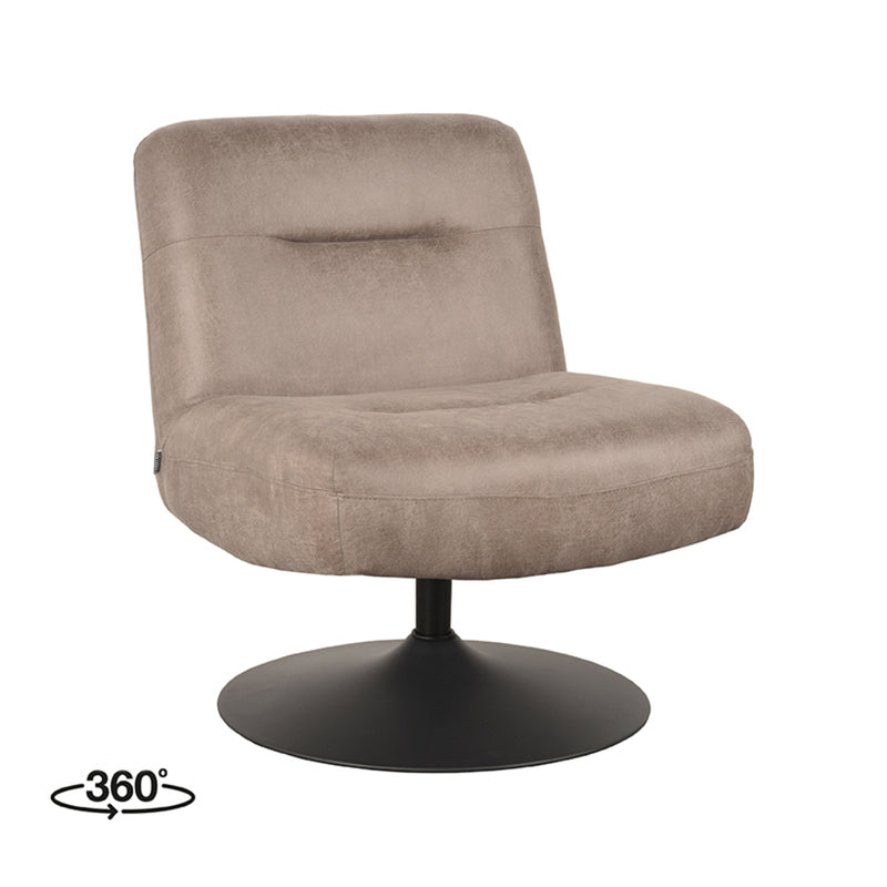 LABEL51 Fauteuil Eli - Taupe - Microfiber - Majorr