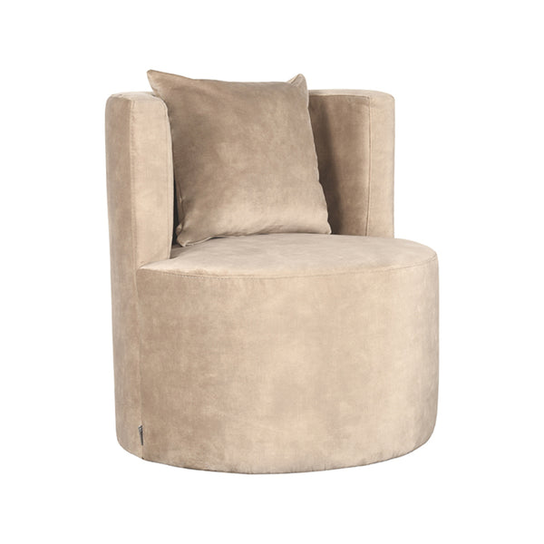 LABEL51 Fauteuil Evy - Zand - Velours - 65 cm - Majorr