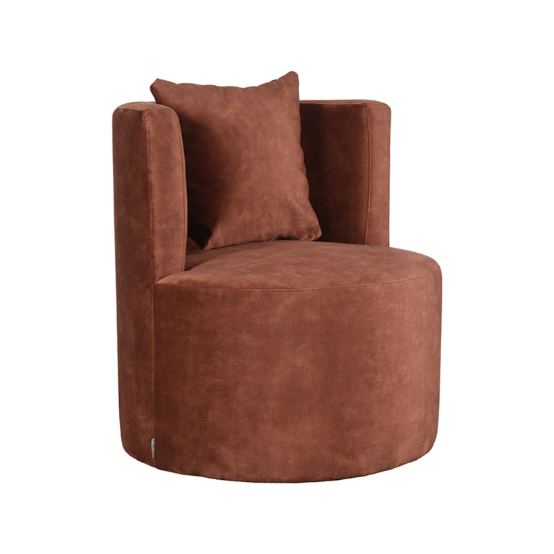 LABEL51 Fauteuil Evy - Rust - Velours - 65 cm - Majorr