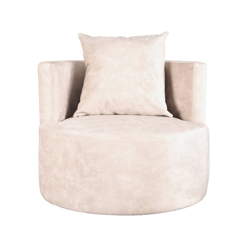 LABEL51 Fauteuil Evy - Naturel - Velours - 90 cm - Majorr