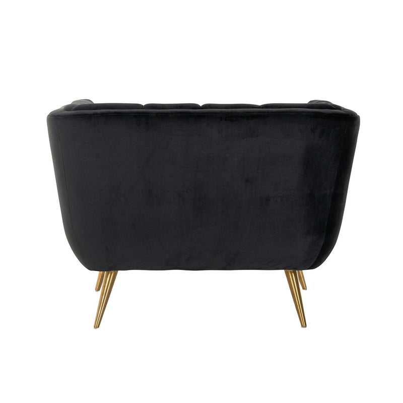 Fauteuil Huxley Antraciet velvet / Brushed gold - Majorr