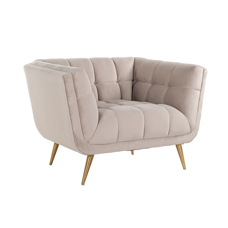 Fauteuil Huxley Khaki velvet / Brushed gold - Majorr