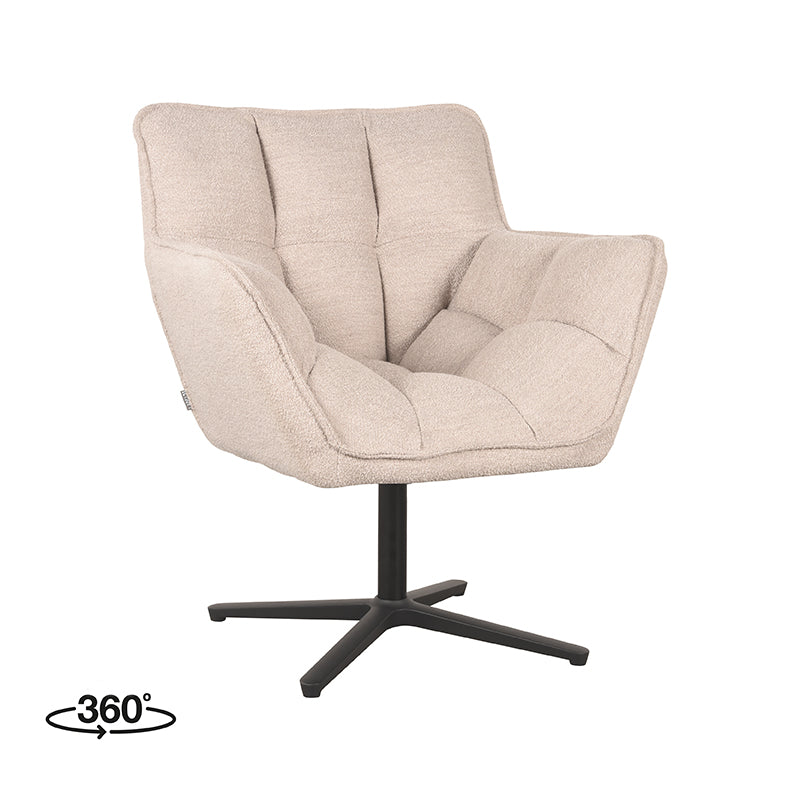 LABEL51 Fauteuil Ian - Naturel - Boucle - Majorr