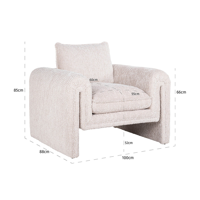 Fauteuil Sandro lovely cream (Be Lovely 11 Cream) - Majorr