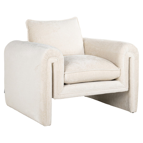 Fauteuil Sandro white chenille (Bergen 900 white chenille) - Majorr