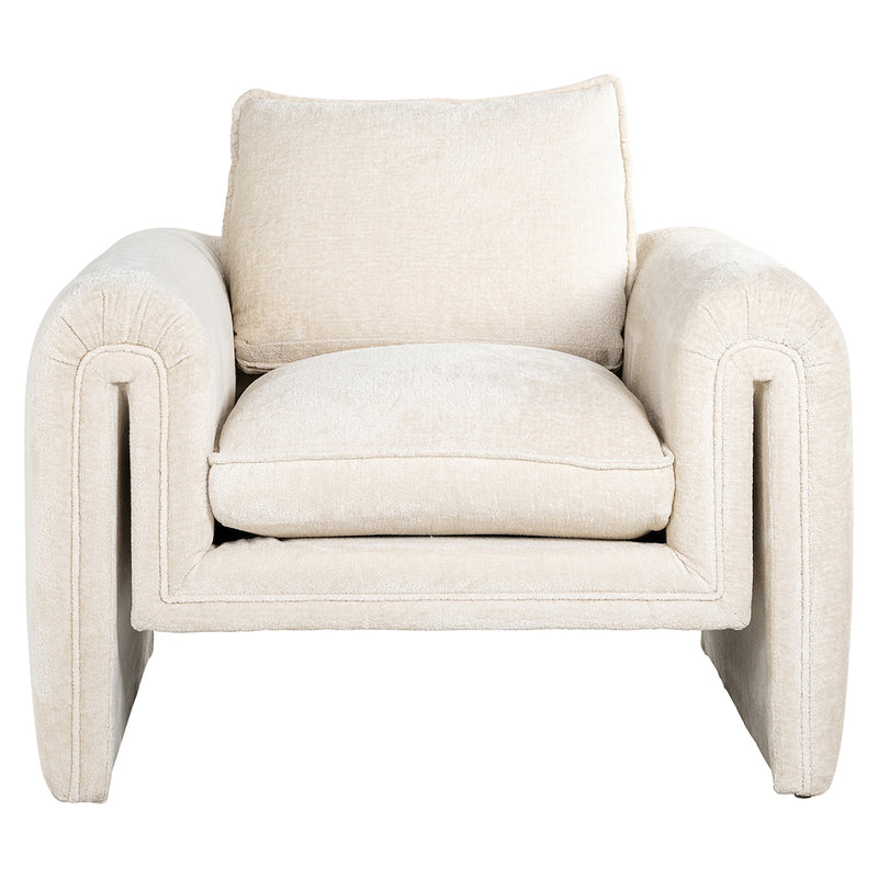 Fauteuil Sandro white chenille (Bergen 900 white chenille) - Majorr