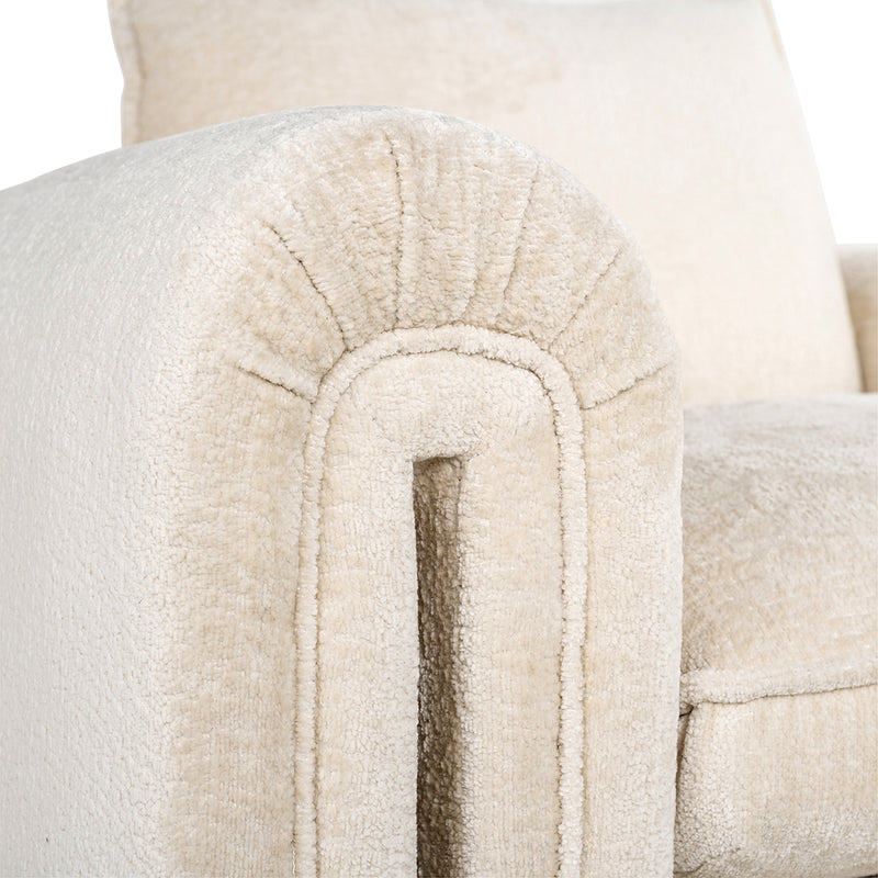 Fauteuil Sandro white chenille (Bergen 900 white chenille) - Majorr