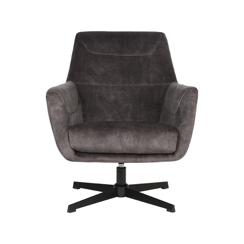 LABEL51 Fauteuil Toby - Antraciet - Velours - Majorr