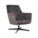 LABEL51 Fauteuil Toby - Antraciet - Velours - Majorr
