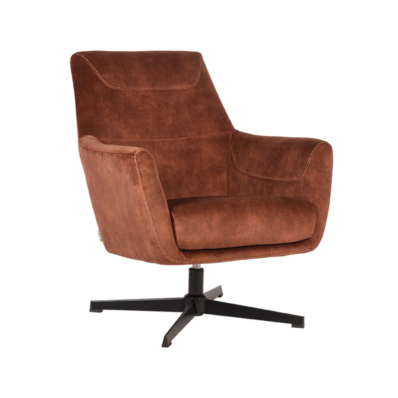 LABEL51 Fauteuil Toby - Rust - Velours - Majorr