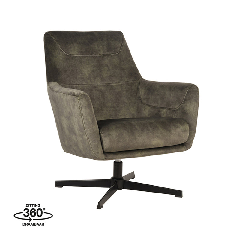 LABEL51 Fauteuil Toby - Hunter - Velours - Majorr