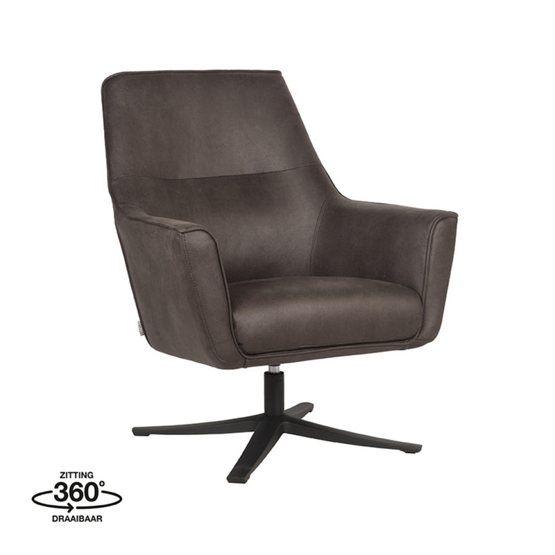 LABEL51 Fauteuil Tod - Antraciet - Microfiber - Majorr