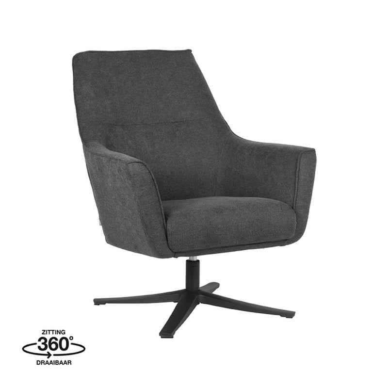 LABEL51 Fauteuil Tod - Antraciet - Synthetisch - Majorr