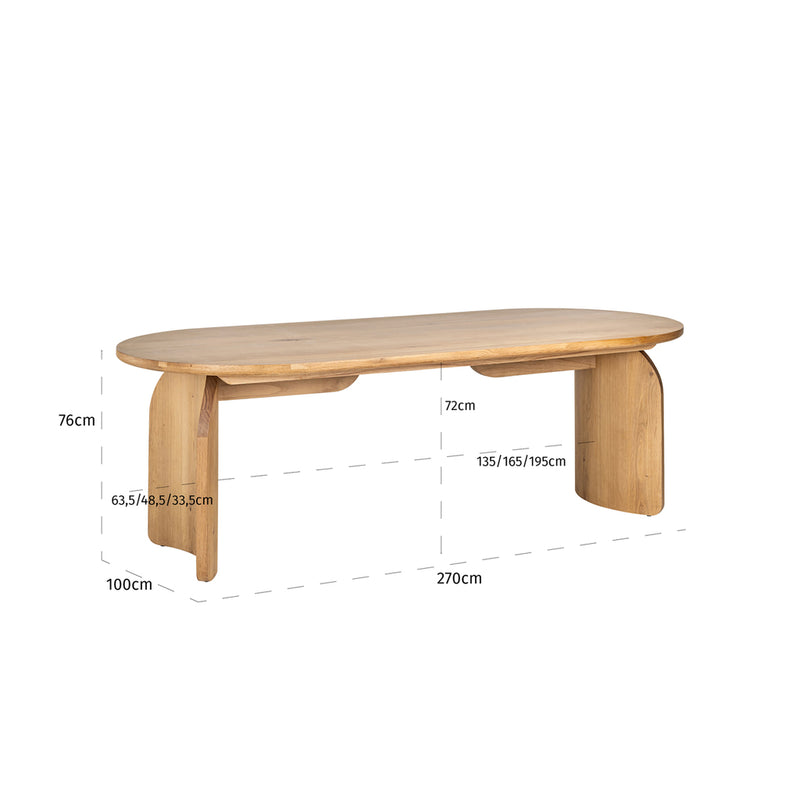 Eettafel Fairmont natural 270 - Majorr