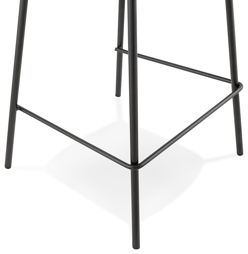 Halfhoge kruk 'FENTON MINI' van zwart velours met zwarte metalen poten - Majorr