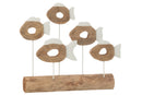 Fish 5 On Stand Mango Wood White/Natural - Majorr