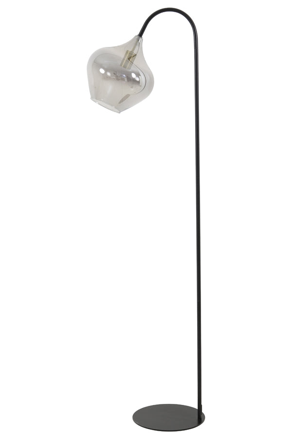 Floor lamp 45x28x160 cm RAKEL matt black+smoked - Majorr