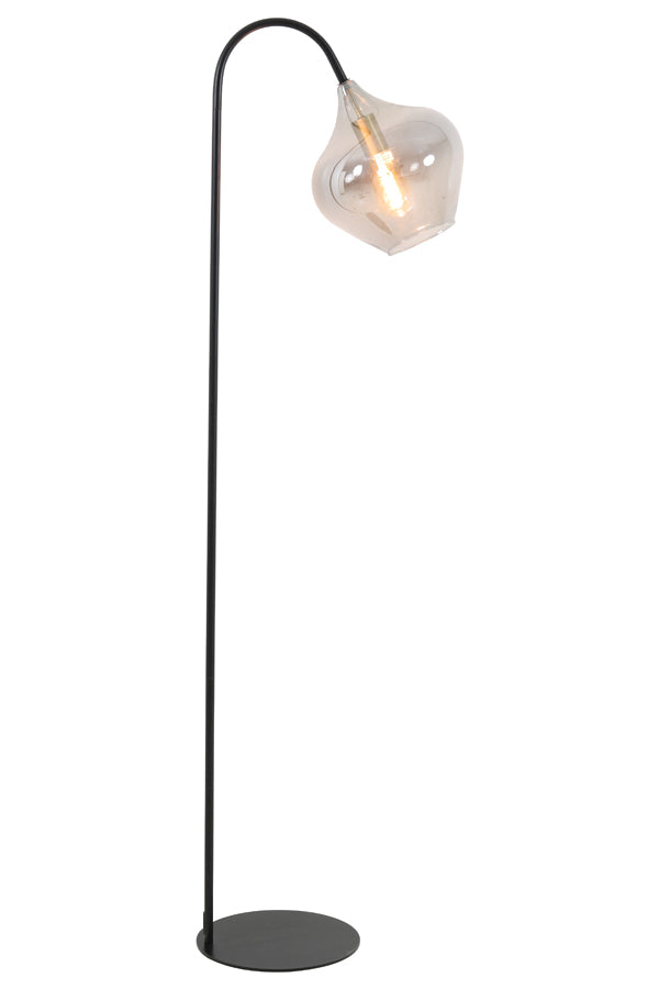 Floor lamp 45x28x160 cm RAKEL matt black+smoked - Majorr