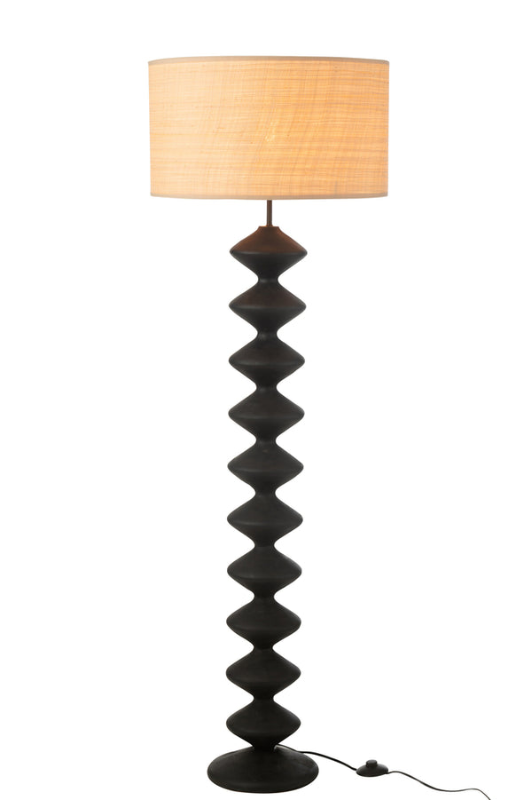 Floor Lamp Caterpillar Poplar Wood Black/Natural - Majorr
