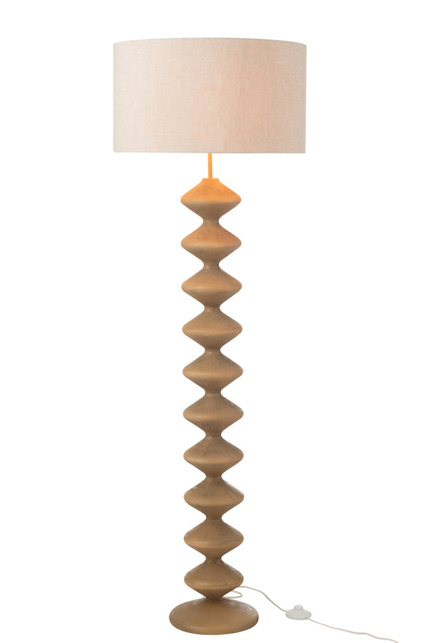 Lampadaire Caterpillar en bois de peuplier naturel/gris