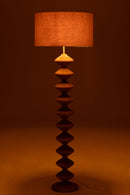 Floor Lamp Caterpillar Poplar Wood Natural/Grey - Majorr