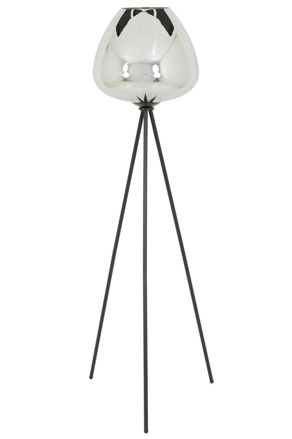 Floor lamp tripod 42x146 cm MAYSON smoked glass+matt black - Majorr