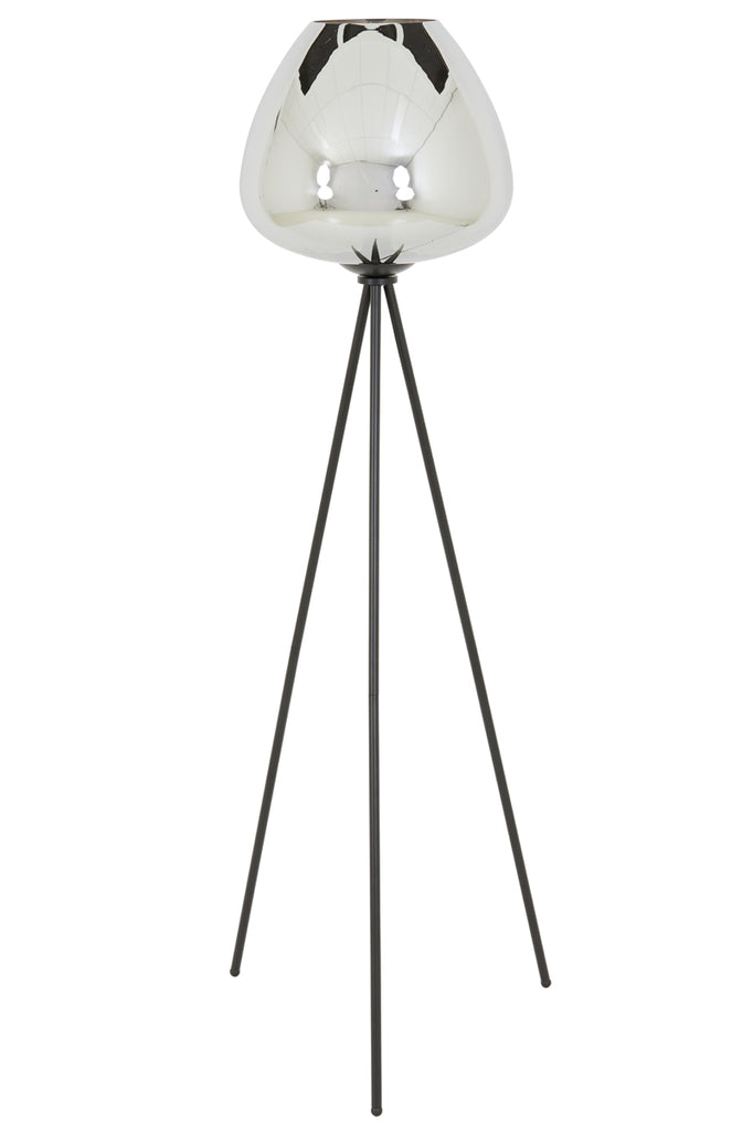 Floor lamp tripod 42x146 cm MAYSON smoked glass+matt black - Majorr