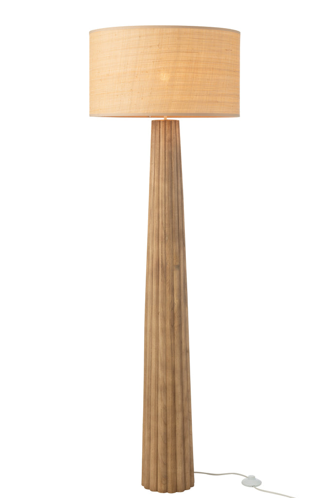 Floor Lamp Umbrella Ailanthus Wood Natural - Majorr