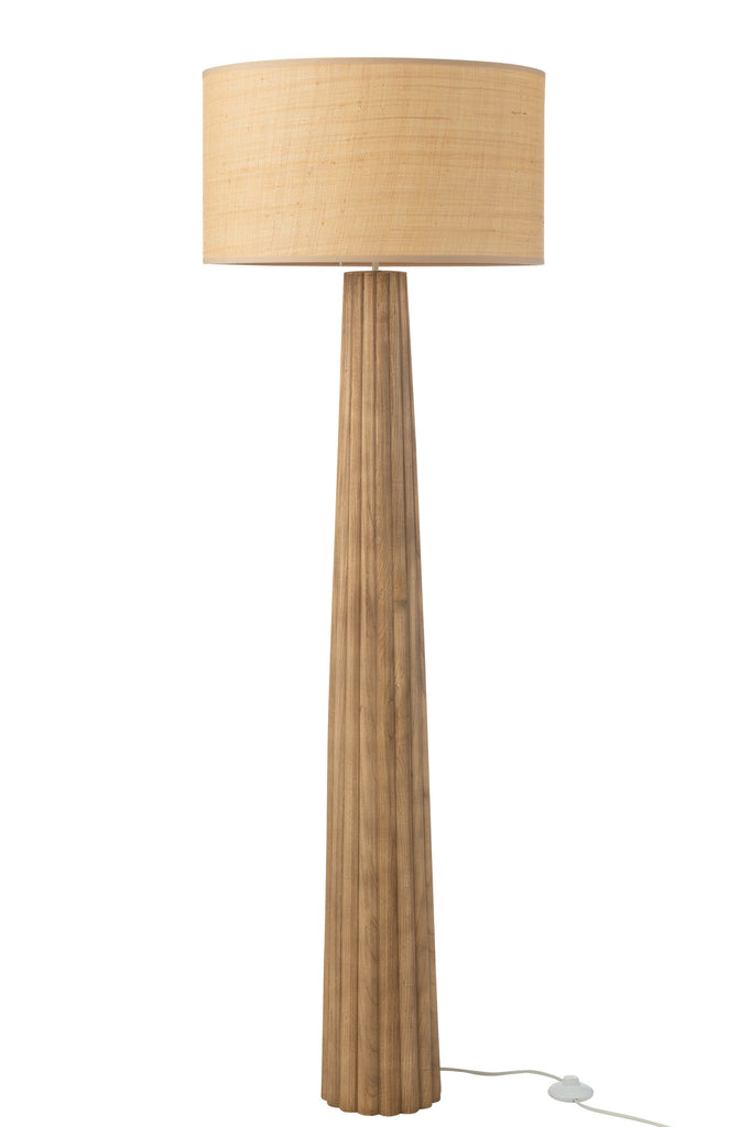 Floor Lamp Umbrella Ailanthus Wood Natural - Majorr