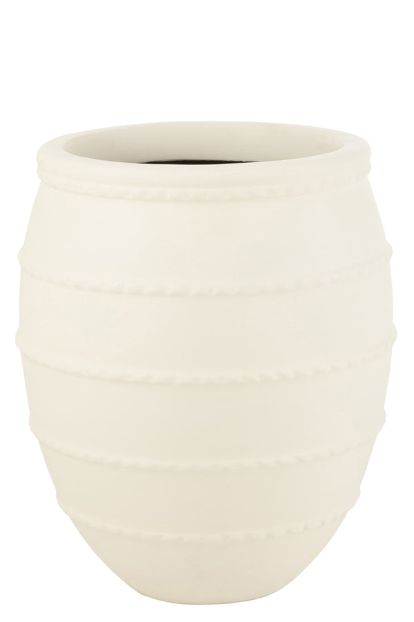 Flower Pot Terracotta White - Majorr