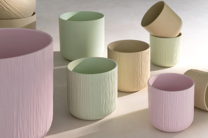 Flowerpot Gen Ceramic Pistache Large Assortment Of 2