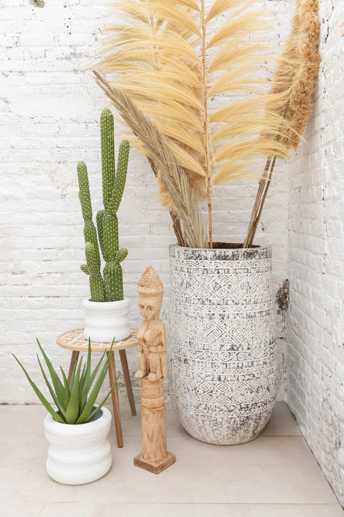 Flowerpot Maya Extra Palmwood White - Majorr