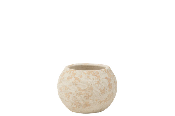 Flowerpot Rustic Clay White Large - Majorr