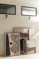 Frame Leaf Abstract Wood/Canvas Brown/Black - Majorr