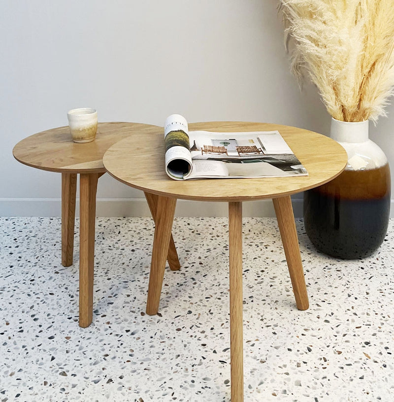 Ronde mimiset 'GABY' van naturel hout - Majorr