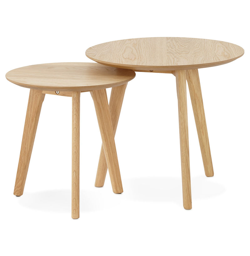 Ronde mimiset 'GABY' van naturel hout - Majorr
