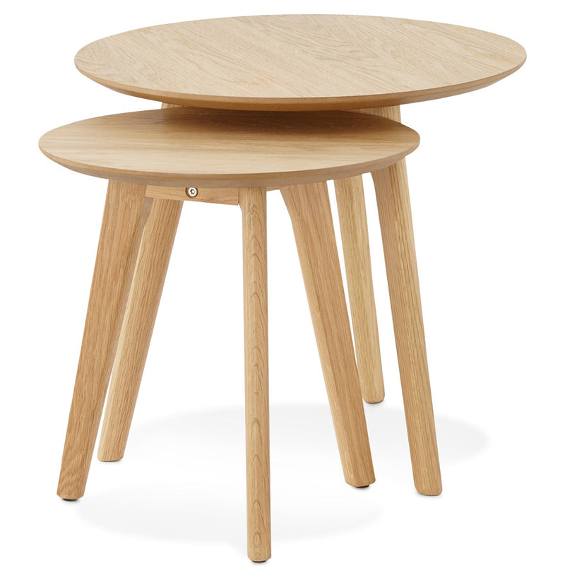 Ronde mimiset 'GABY' van naturel hout - Majorr