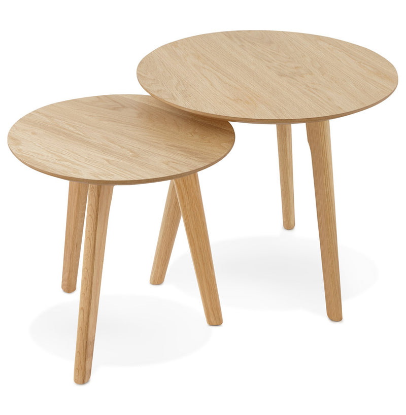 Ronde mimiset 'GABY' van naturel hout - Majorr