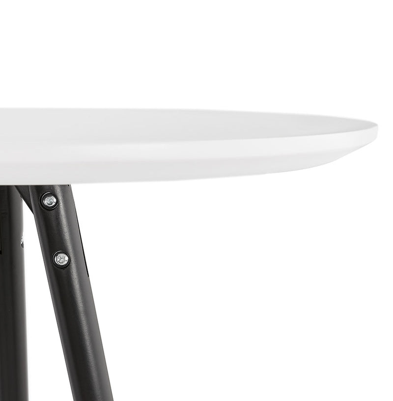 Hoge tafel / Statafel 'GALA' in wit hout en met zwarte poten - Majorr