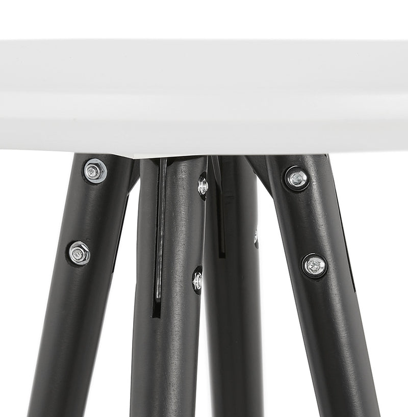 Hoge tafel / Statafel 'GALA' in wit hout en met zwarte poten - Majorr
