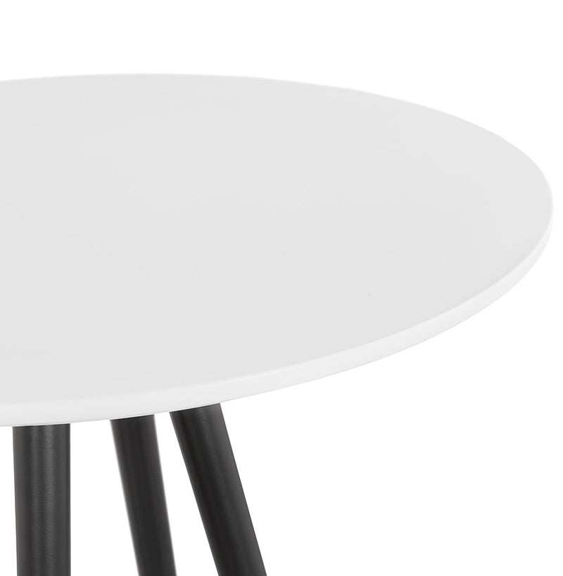 Hoge tafel / Statafel 'GALA' in wit hout en met zwarte poten - Majorr